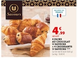 4 Pains au Chocolat + 4 Croissants - U Saveurs en promo chez U Express Versailles à 4,99 €