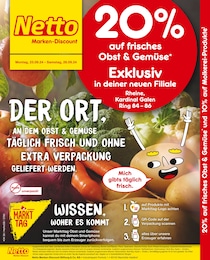 Netto Marken-Discount Prospekt für Rheine: "20% auf frisches Obst und Gemüse", 4 Seiten, 23.09.2024 - 28.09.2024