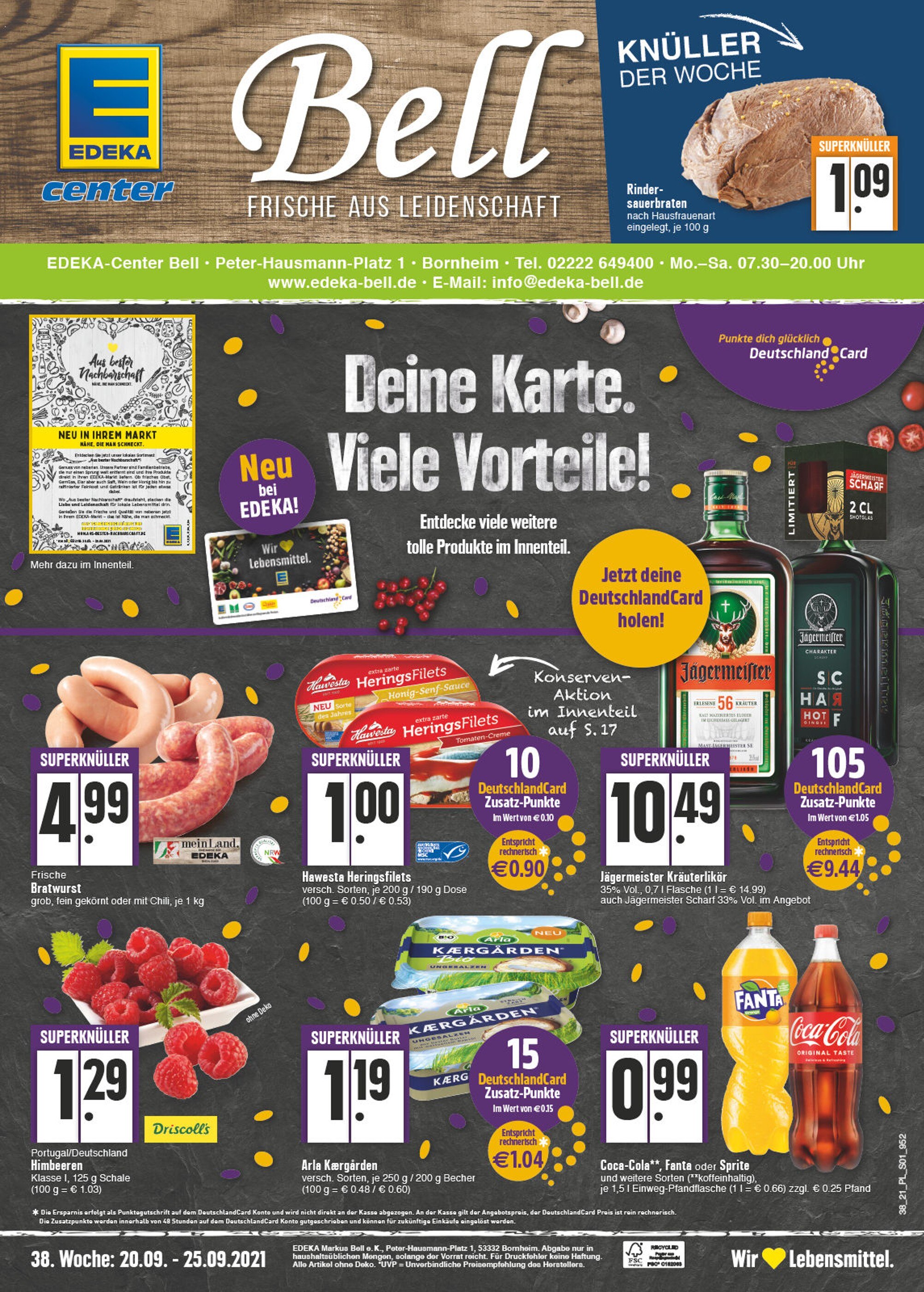 EDEKA Prospekt für Bornheim mit 24 Seiten EDEKA Prospekt für Bornheim: "Aktuelle Angebote", 24 Seiten, 20.09.2021 - 25.09.2021