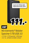 Mobiler Speicher 5 TB USB 3.0 Angebote von WD Elements bei MEDIMAX Magdeburg für 66,00 €