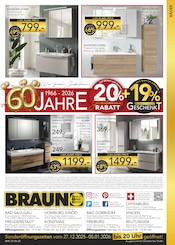 Aktueller BRAUN Möbel-Center Prospekt mit Badmöbel, "Wir feiern Jubiläum!", Seite 20