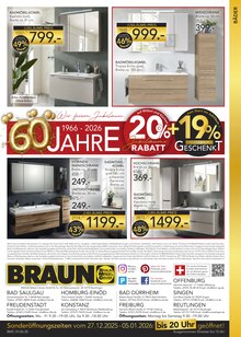 Badmöbel im BRAUN Möbel-Center Prospekt "Wir feiern Jubiläum!" mit 20 Seiten (Freiburg (Breisgau))