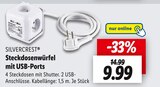 Steckdosenwürfel mit USB-Ports bei Lidl im Prospekt "" für 9,99 €