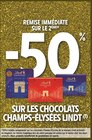 -50% remise immédiate sur le 2ème sur les chocolats champs-élysées LINDT à Intermarché Hyper dans Mazeray