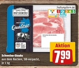 Schweine-Steaks im Angebot bei REWE in Hanau Schweine-Steaks Angebote von Qualitäts Metzgerei Wilhelm Brandenburg bei REWE Hanau für 7,99 €
