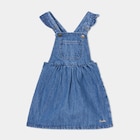 Robe salopette en jean avec volants denim stone bébé fille dans le catalogue La Halle