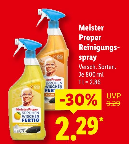 Reinigungsspray Sprühen Wischen Fertig