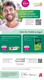 Aktueller mea - meine apotheke Prospekt (Coesfeld, 4 Seiten zum blättern mea - meine apotheke Prospekt Unsere August-Angebote mit 4 Seiten