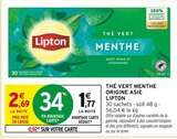 Thé Vert Menthe Origine Asie - LIPTON dans le catalogue Intermarché Super