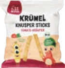 Bio-Knuspersticks Pizza Style im tegut Prospekt Bio-Knuspersticks Pizza Style von Krümel im aktuellen tegut Prospekt für 0,99 €