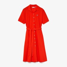 Lacoste Angers - Robe polo ceinturée en piqué de coton souple Promo Robe polo ceinturée en piqué de coton souple dans le catalogue Lacoste "Toutes les silhouettes" à Angers