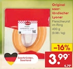 Netto Marken-Discount Bruchweiler-Bärenbach - Original saarländischer Lyoner Angebot im Prospekt Original saarländischer Lyoner bei Netto Marken-Discount im Bruchweiler-Bärenbach Prospekt für 3,99 €