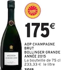 AOP CHAMPAGNE BRUT - BOLLINGER en promo chez Intermarché Sallanches à 175,00 €