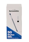 50 stylos bille noir – Pointe 1 mm - Bureau Vallée - Bureau Vallee dans le catalogue Bureau Vallée
