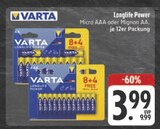 Longlife Power Micro AAA Angebote von Varta bei E center Fürth für 3,99 €