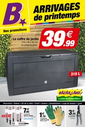 Prospectus Bazarland à La Ville-du-Bois, "Arrivages de printemps", 4 pages, 15/03/2023 - 26/03/2023