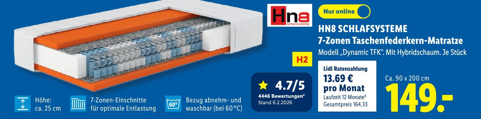 7-Zonen Taschenfederkern-Matratze