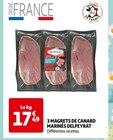 3 MAGRETS DE CANARD MARINÉS - DELPEYRAT en promo chez Auchan Supermarché Aubervilliers à 17,49 €