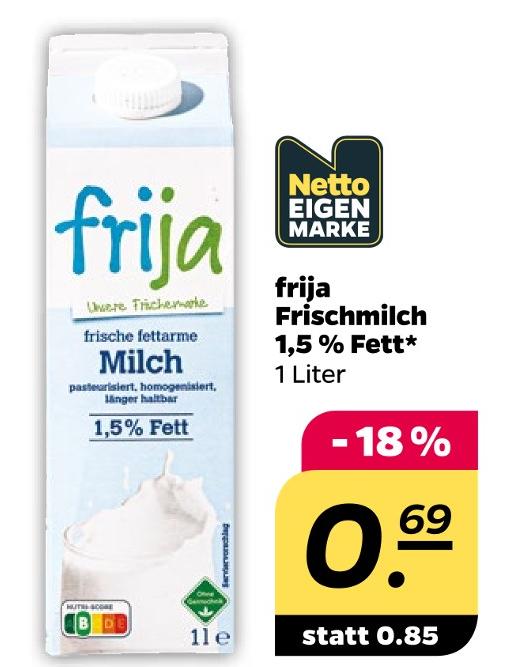 Frischmilch 1,5 % Fett