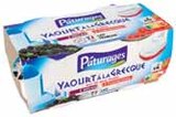 Yaourt à la grecque sur lit de fruits 2 mûres 2 framboises - PÂTURAGES en promo chez Intermarché Saumur à 1,49 €