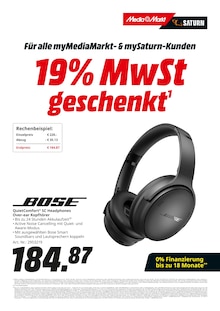 Kopfhörer im MediaMarkt Saturn Prospekt "19% MwSt. geschenkt" mit 34 Seiten (Nürnberg)