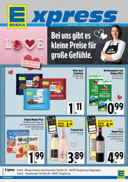 EDEKA Prospekt für Augsburg: "Bei uns gibt es kleine Preise für große Gefühle.", 4 Seiten, 10.02.2025 - 15.02.2025