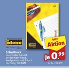 Schulblock im Angebot bei combi in Lemgo Schulblock Angebote von idena bei combi Lemgo für 0,99 €