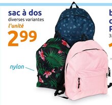 Sac à dos - Action à Toulouse Sac à dos en promo chez Action Toulouse à 2,99 €