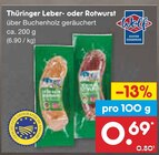 Thüringer Leber- oder Rotwurst Angebote von Wolf bei Netto Marken-Discount Jena für 0,69 €