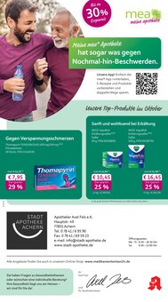 Aktueller mea - meine apotheke Prospekt (Achern, 4 Seiten zum blättern mea - meine apotheke Prospekt Unsere September-Angebote mit 4 Seiten
