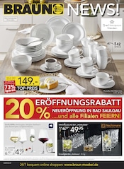 Aktueller BRAUN Möbel-Center Prospekt mit Weinglas, "BRAUN NEWS!", Seite 1