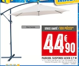 Brico Cash Vains - Promo Parasol suspendu acier 2,7 m Promo Parasol suspendu acier 2,7 m à 44,90 € dans le catalogue Brico Cash à Vains