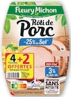 Rôti de porc -25% de sel conservation sans nitrite - FLEURY MICHON - Super U à Dunkerque Rôti de porc -25% de sel conservation sans nitrite - FLEURY MICHON en promo chez Super U Dunkerque à 2,99 €