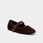 Ballerine femme suédine à bride marron foncé femme - La Halle à Tourcoing Ballerine femme suédine à bride marron foncé femme en promo chez La Halle Tourcoing à 25,99 €