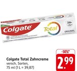 E center Bad Buchau - Total Zahncreme Angebot im Prospekt Total Zahncreme bei E center im Bad Buchau Prospekt für 2,99 €