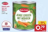 Erbsen sehr fein mit Möhren bei Netto Marken-Discount im Prospekt "" für 0,79 €