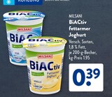 BiActiv fettarmer Joghurt im ALDI SÜD Prospekt BiActiv fettarmer Joghurt von Milsani im aktuellen ALDI SÜD Prospekt für 0,39 €