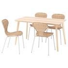 Tisch und 4 Stühle Eschenfurnier/Rattan weiß im IKEA Prospekt zum Preis von 428,96 €