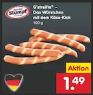 Netto Marken-Discount Viechtach - G’streifte – Das Würstchen mit dem Käse-Kick Angebot im Prospekt G’streifte – Das Würstchen mit dem Käse-Kick bei Netto Marken-Discount im Viechtach Prospekt für 1,49 €