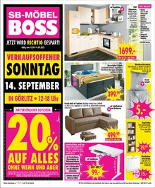 Aktueller SB Möbel Boss Prospekt "JETZT WIRD RICHTIG GESPART!" Seite 1 von 12 Seiten für Görlitz