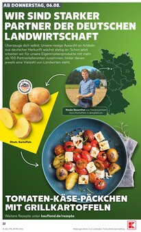 Dinkel Angebot im Kaufland Prospekt, gültig von 06.08.2026 bis 12.08.2026 Dinkel Angebot im aktuellen Kaufland Prospekt auf Seite 22