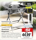 Aktuelles Aluminium-Klapptisch Angebot bei Lidl in Bergisch Gladbach ab 44,99 €