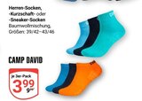 Herren-Socken Angebote von Camp David bei GLOBUS Völklingen für 3,99 €