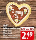 famila Nordost Molfsee - Lebkuchenherzen I mog di Angebot im Prospekt Lebkuchenherzen I mog di bei famila Nordost im Molfsee Prospekt für 2,49 €