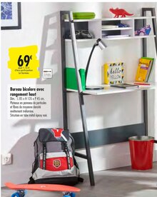 Bureau bicolore avec rangement haut - Carrefour à Montreuil Bureau bicolore avec rangement haut en promo chez Carrefour Montreuil à 69,00 €