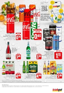 Coca Cola im Trinkgut Prospekt "Aktuelle Angebote" mit 9 Seiten (Weinheim)