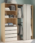 Kit dressing Arina avec rideau, décor chêne cachemire, H. 200,4 x L. 181,5 x P. 50 cm en promo chez Castorama Vaulx-en-Velin à 139,00 €