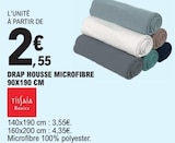 Promo Drap Housse Microfibre 90x190 cm à 2,55 € dans le catalogue E.Leclerc à Achères