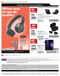Prix et réduction Écouteurs dans le prospectus Carrefour en cours Offre Écouteurs dans le catalogue Carrefour du moment à la page 24