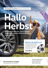 Volkswagen Prospekt für Halberstadt mit 1 Seite Volkswagen Prospekt für Halberstadt: "Herbst in Sicht", 1 Seite, 01.09.2023 - 30.11.2023